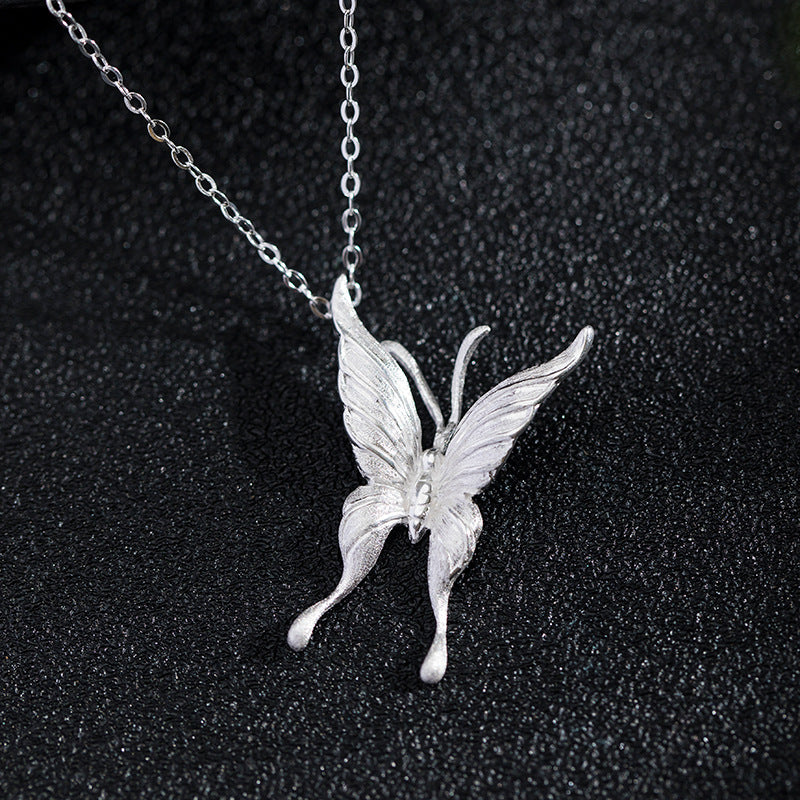 Silver Butterfly Necklace – Rebirth & Spirit Flight