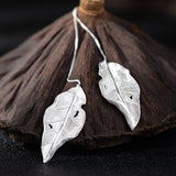 Silver Feather Threader Earrings for Boho Mystic Style
