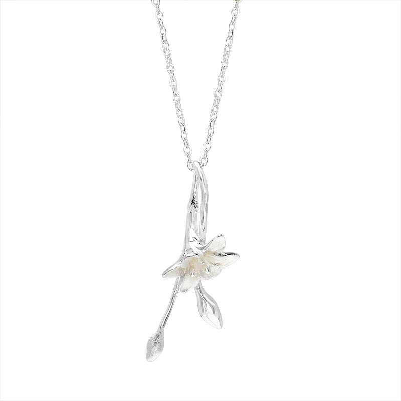 Snow Blossom Pendant Necklace for Ethereal Spirit Wear