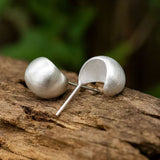 Brushed Dome Half-Hoop Earrings for Everyday Elegance