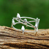 Nature Birds Inspired Gold Statement Ring
