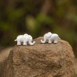 Silver Elephant Stud Earrings – Totem of Wisdom & Protection