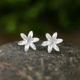 Lily Flower Stud Earring – Sterling Silver Botanical Jewelry