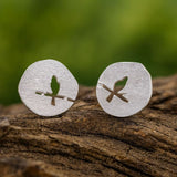 Mystic Bird Cutout Stud Earrings for Daily Protection
