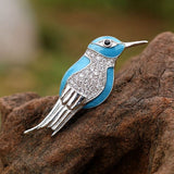 Mystic Blue Bird Earrings with Enamel Wings