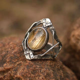 Raw Rutilated Quartz Statement Ring for Earthy Souls