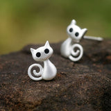 Mystic Black-Eyed Cat Studs for Intuition and Charm