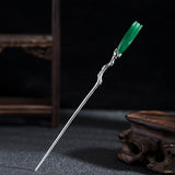 Green Jade Bud Hair Stick for Mystic Forest Energy