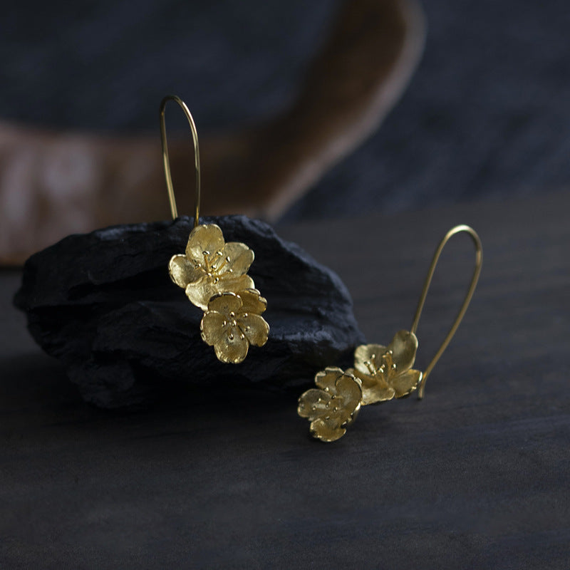 Floral Drop Earrings Gold or Silver