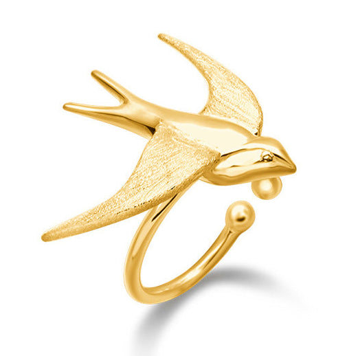 Golden Swallow Adjustable Ring for Spirit and Freedom