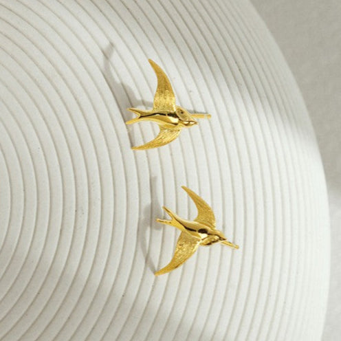 Golden Swallow Adjustable Ring for Spirit and Freedom