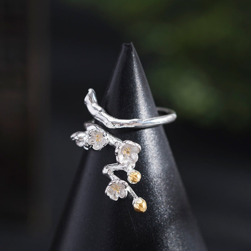 Blossoming Branch Ring with Spring Energy and Nature Magic