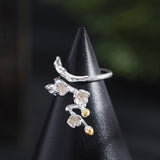 Blossoming Branch Ring with Spring Energy and Nature Magic