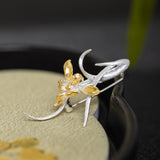 Golden Orchid Brooch for Timeless Feminine Radiance
