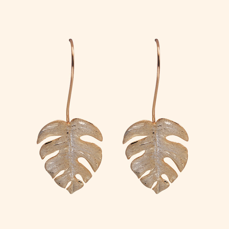 Monstera Leaf Drop Earrings with Jungle Spirit Energy