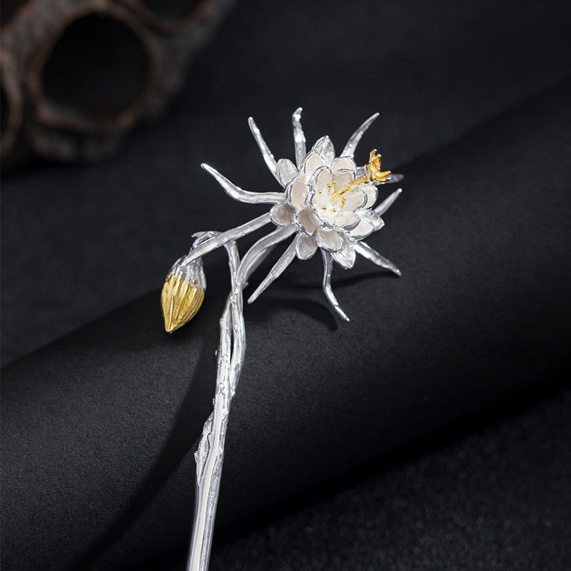 Night Bloom Epiphyllum Silver Hairpin Stick