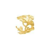 Golden Ginkgo Leaf Ring for Wisdom and Renewal Energy
