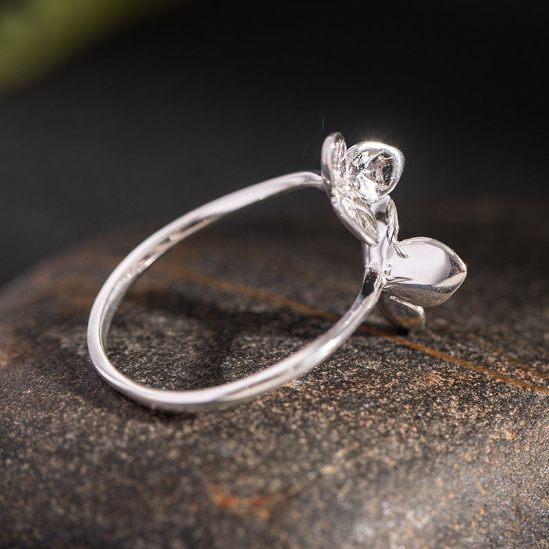 Moonlit Herb Leaf Open Ring – Nature Witch Jewelry