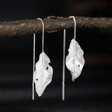 Withered Leaf Threader Earrings – Forest Witch Elegance