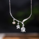 Lily of the Valley Necklace – Silver Pearl Flower Pendant