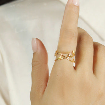 Nature Birds Inspired Gold Statement Ring