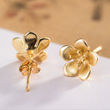 Golden Blossom Stud Earrings – Floral Magic Jewelry