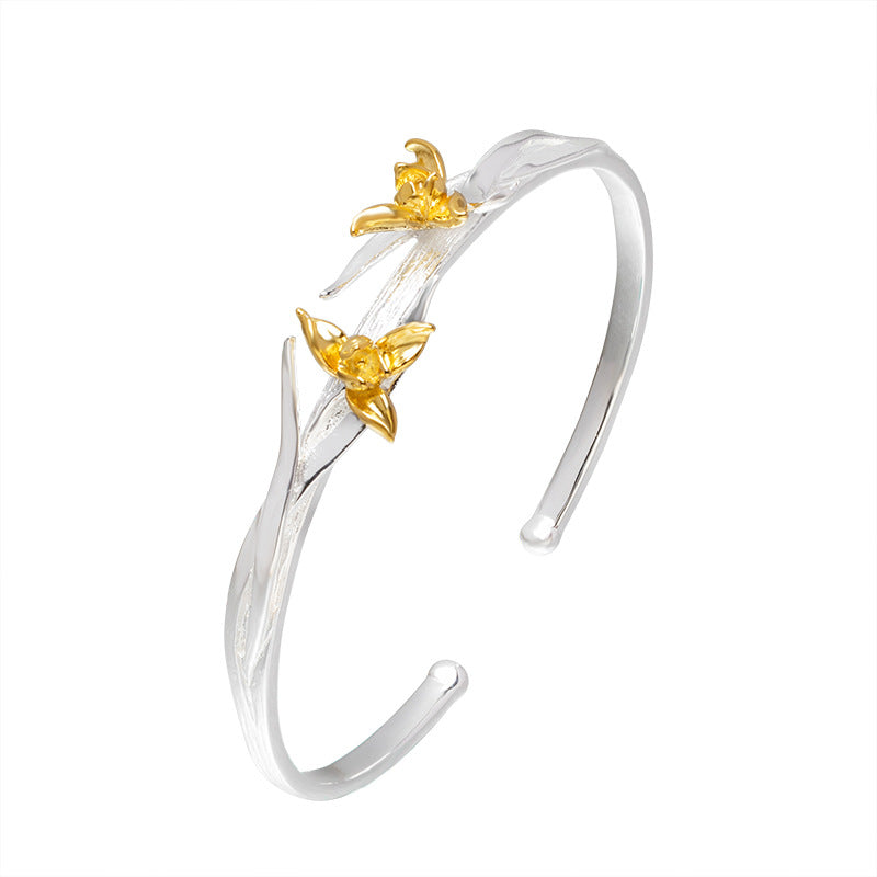 Golden Blossom Vine Bracelet for Sacred Nature Flow