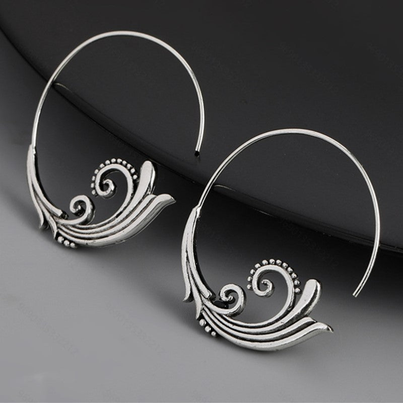 Whimsical Spiral Hoop Earrings with Nature Inspired Boho Design