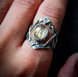 Raw Rutilated Quartz Statement Ring for Earthy Souls