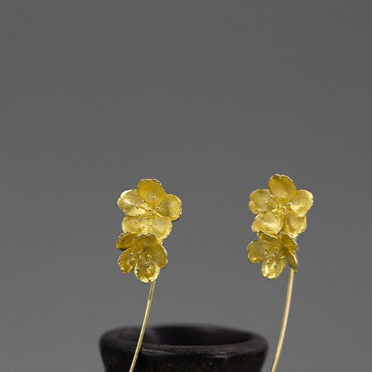 Floral Drop Earrings Gold or Silver