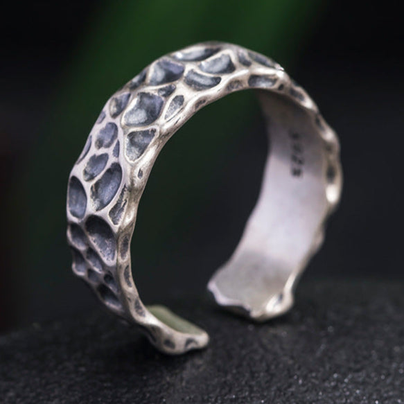 Raw Textured Lava Ring for Earthbound Spirit Power
