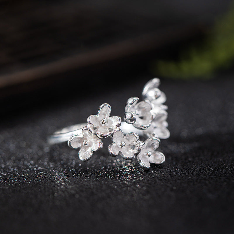 Adjustable Floral Bloom Ring in Gold and Silver Finish
