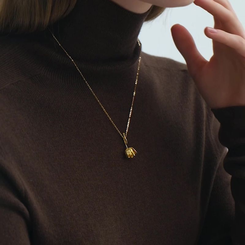 Botanical Pendant Necklace in Gold & Silver