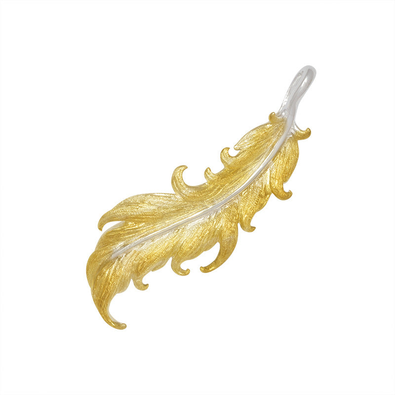 Golden Feather Pendant – Spirit Guardian Charm Necklace