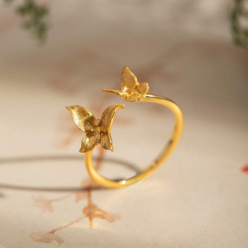 Butterfly Spirit Ring in Gold and Silver for Transformation