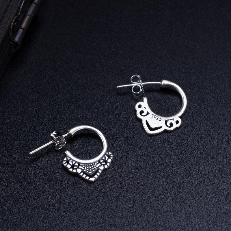 Boho Vintage Floral Hoop Earrings for Everyday Magic