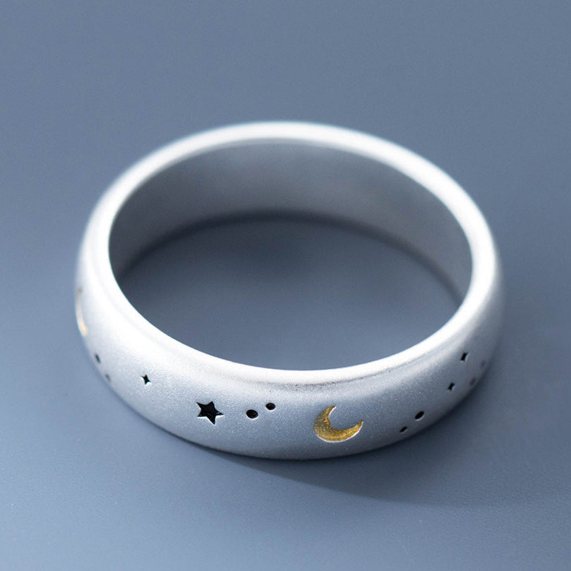 Celestial Moon and Stars Ring for Cosmic Energy Lovers