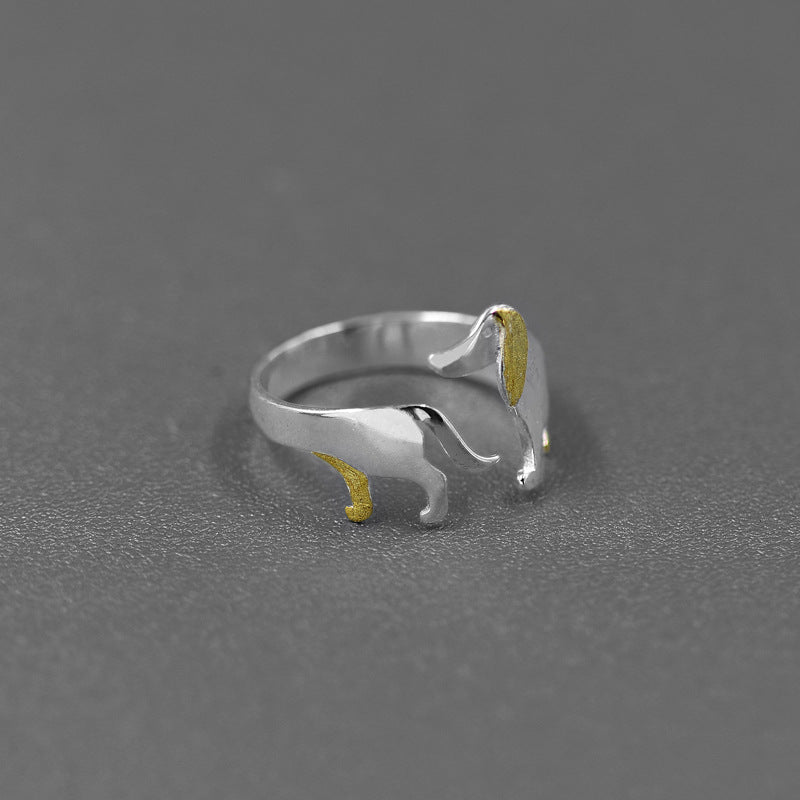 Golden Puppy Adjustable Ring for Pet Lovers