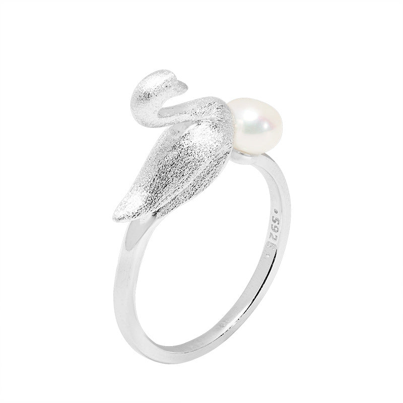 Swan Pearl Ring for Grace, Purity and Feminine Energy