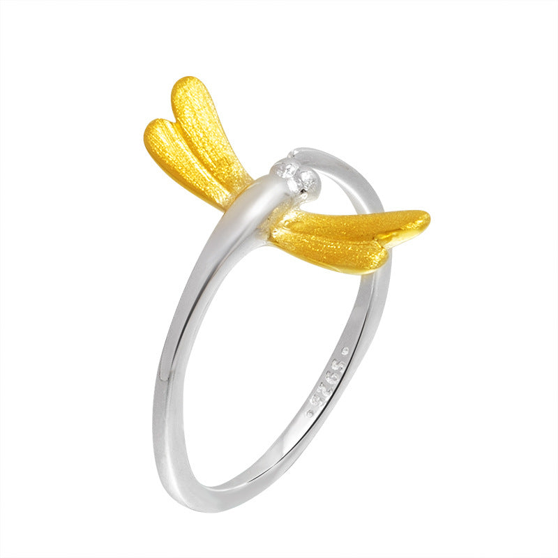 Golden Dragonfly Ring – Nature Spirit Adjustable Jewelry