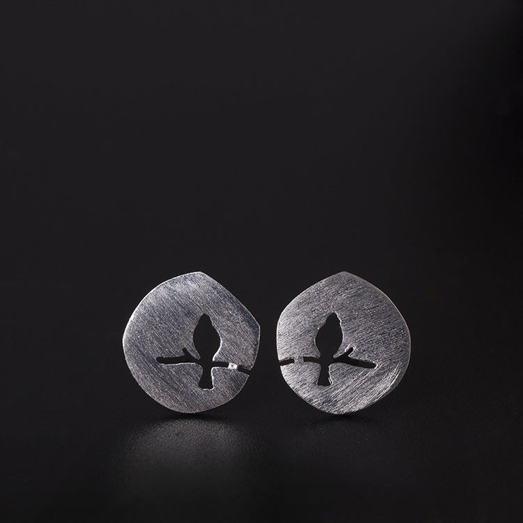 Mystic Bird Cutout Stud Earrings for Daily Protection