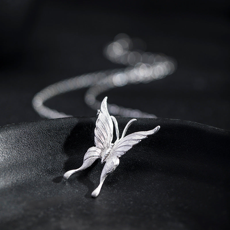 Silver Butterfly Necklace – Rebirth & Spirit Flight