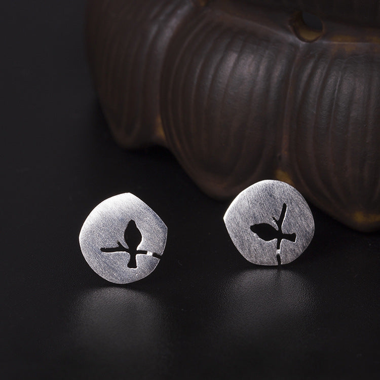 Mystic Bird Cutout Stud Earrings for Daily Protection