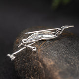 Standing Crane Brooch – Graceful Spirit Animal Bird Pin
