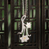 Blooming Spirit Flower Pendant Necklace in Silver