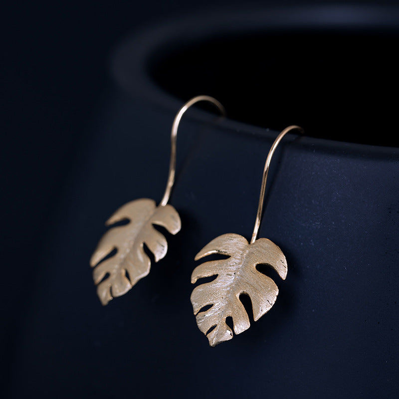 Monstera Leaf Drop Earrings with Jungle Spirit Energy