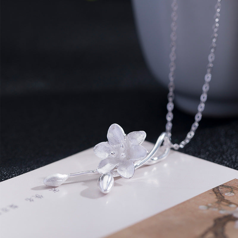 Snow Blossom Pendant Necklace for Ethereal Spirit Wear