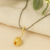 Botanical Pendant Necklace in Gold & Silver
