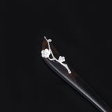 Floral Hair Stick with Silver Blossom – Zen Nature Inspired