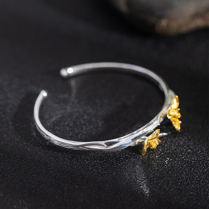 Golden Blossom Vine Bracelet for Sacred Nature Flow